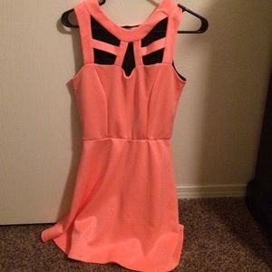 Coral flare skater dress