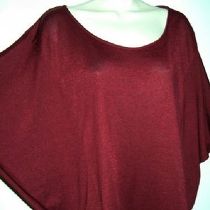 Jon & Anna batwing knit top 2X burgundy