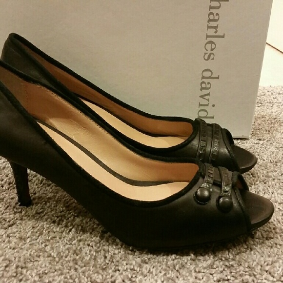 Charles David Shoes - NWT sz 8 Black leather peep toe pumps by Charles David