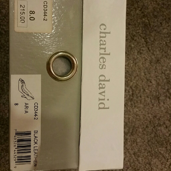 NWT sz 8 Black leather peep toe pumps by Charles David - Picture 4 of 4