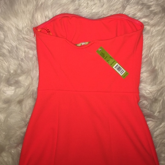 NWT Gianni Bini Orange Strapless Dress - Picture 3 of 3