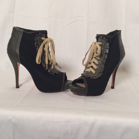 Betsey Johnson Zzoey lace up stiletto booties