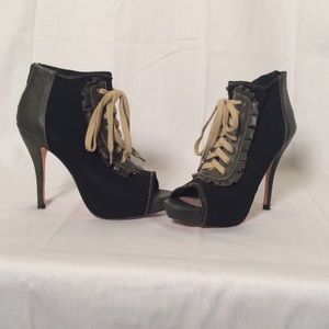 Betsey Johnson Zzoey lace up stiletto booties