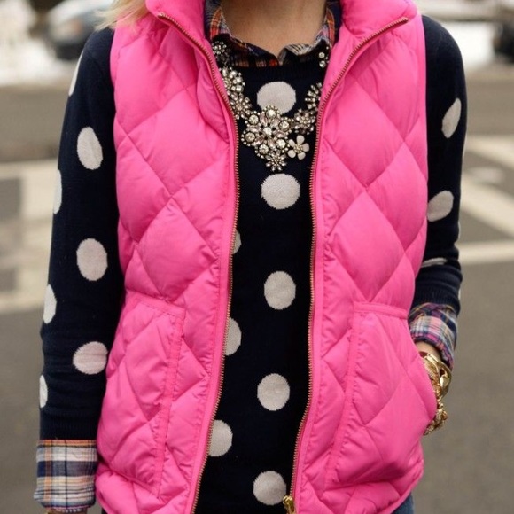 J. Crew Hot Pink Excursion Puffer Vest
