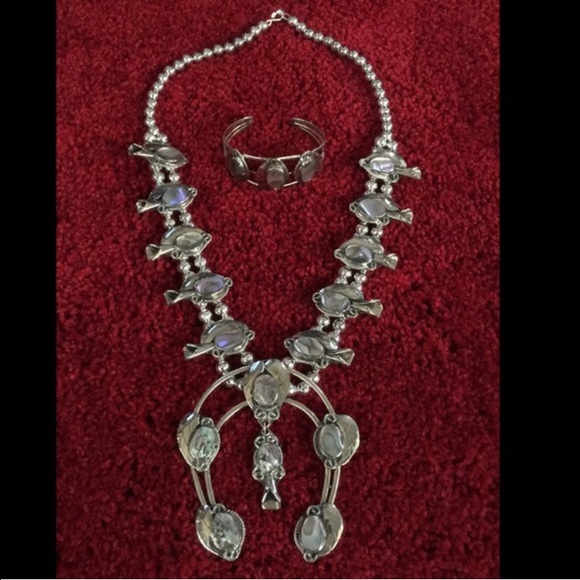 Abalone Squash Blossom Necklace & Bracelet