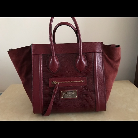 Valentino Cynthia Leather & Suede Top Handle Bag