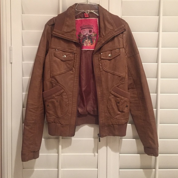 Jackets & Blazers - Faux Tan Leather Jacket