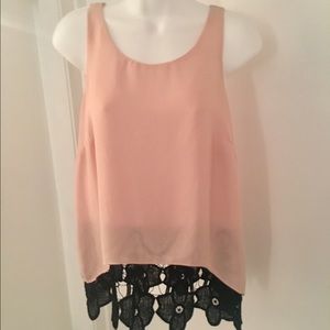 Light Pink Sleeveless Tank Blouse