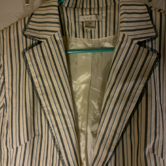 Lapis sz:M lined blue stripe suit jacket