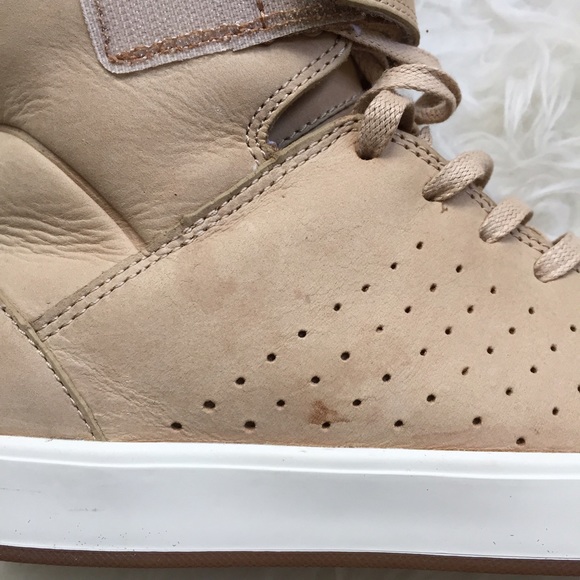 Lacoste Beige Leather High Top Sneakers - Picture 3 of 4