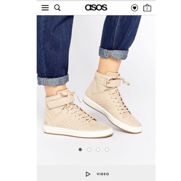 Lacoste Beige Leather High Top Sneakers - Picture 4 of 4