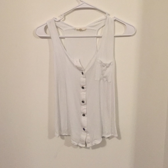 White E&M Racerback Tank