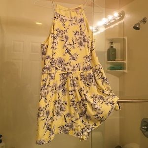 Yellow Floral Print Romper Forever21 US Large