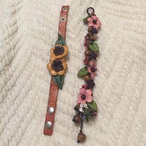 2 Genuine leather hand made bracelets
