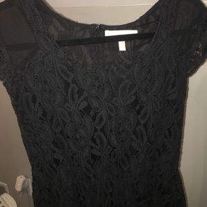 Beautiful black short sleeve lace dress