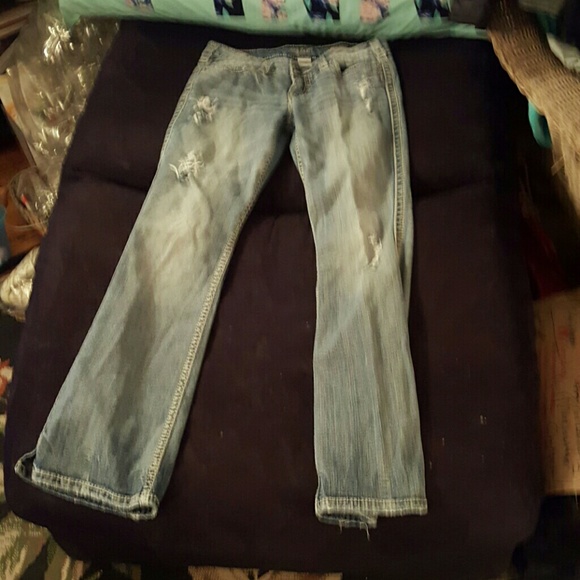 SILVER DESTRUCTED JEANS  SZ 7/8
