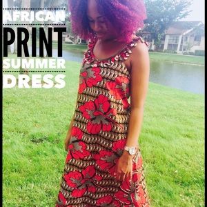 Ankara African Print Cowrie Sleeveless Maxi Dress