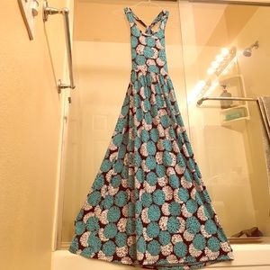 Michael Kors Twist Back Maxi Navy/Turquoise