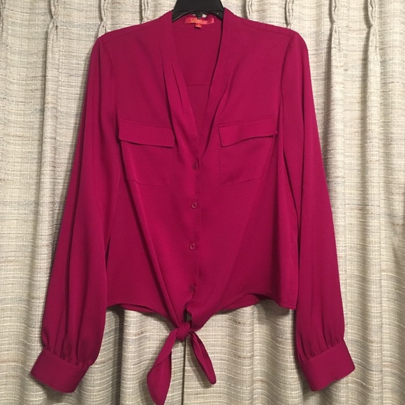 Catherine Malandrino Knotted Tie Blouse