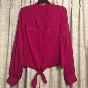 Catherine Malandrino Knotted Tie Blouse