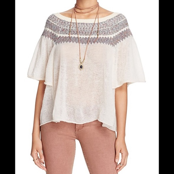 Free People off the shoulder sweater, S, M.