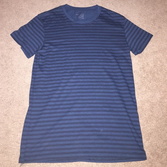 Blue and black striped T