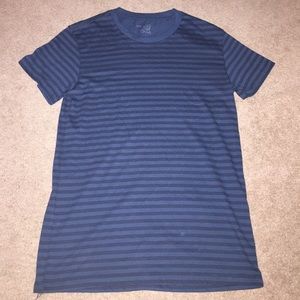 Blue and black striped T