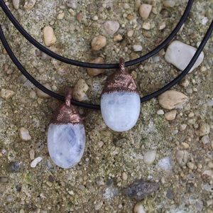 Moonstone electroformed pendant.Moonstone necklace