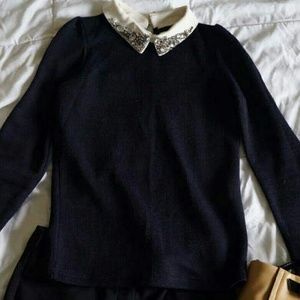 Vintage Embellished Collar Shirt