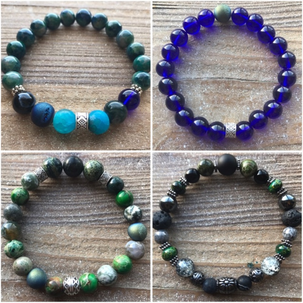 Men's Beaded signature stretch bracelets