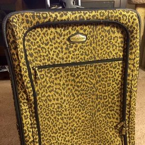 Ricardo Beverly Hills leopard large suitcase