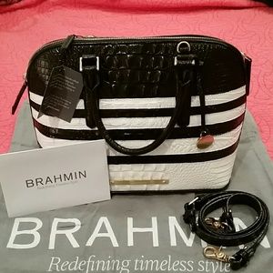 NWT Brahmin Vivian Corsica Genuine Leather Satchel