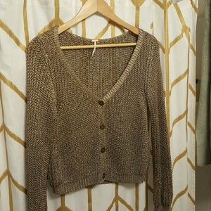 Free People Cropped Sweater (Gold)
