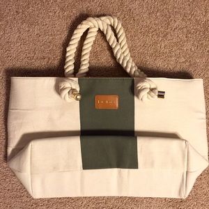 Bebe Large Canvas Carry Tote Bag