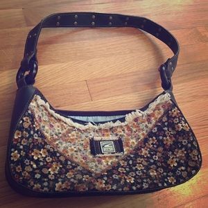 Candie's denim and floral purse.