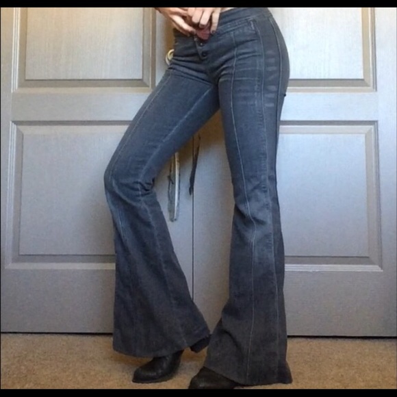 Free People Bell Bottom Flare Gray Jeans size 26