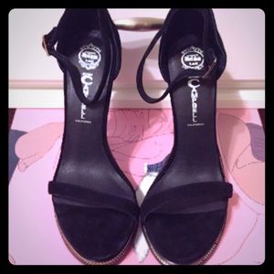 Jeffrey Campbell Tropicana gold zipper heels