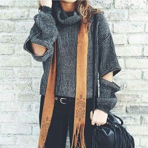 New with tags LF turtleneck elbow zip sweater.