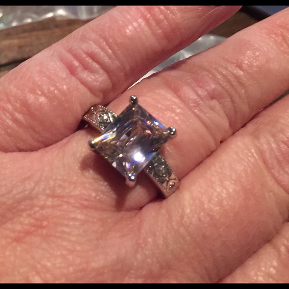 Pink emerald cut solitaire