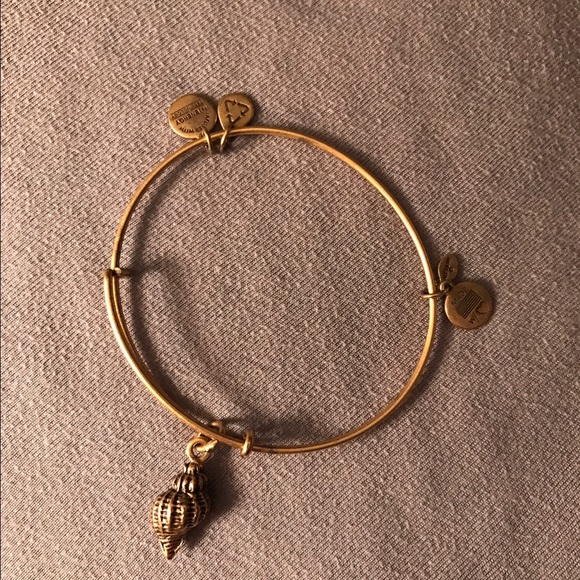 Alex and ani conch shell bangle in gold