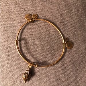 Alex and ani conch shell bangle in gold