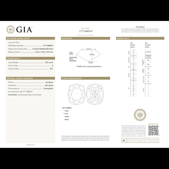 3.02 ct E VS1 cushion loose diamond GIA certified - Picture 4 of 4