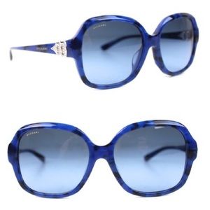 Bvlgari Blue Swarovski Crystal Sunglasses New