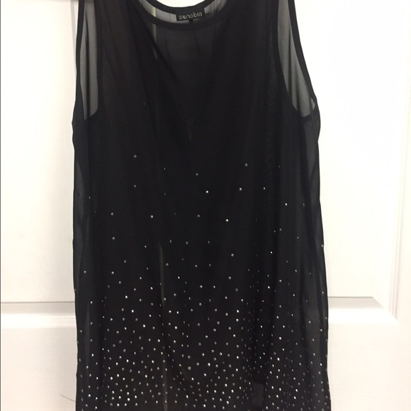 Sheer sleeveless black top