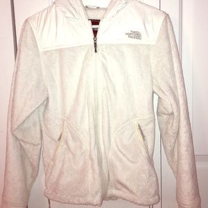 The north face fleece hooded zip up jacket