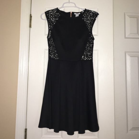 Bar III fit and flare black dress