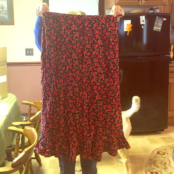 Mid length floral skirt