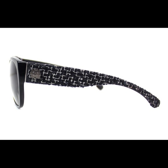 Chanel Tweed Black CC Polarized Sunglasses 5237
