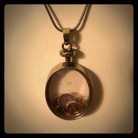 Clock Pieces necklace on a 16 inch chain