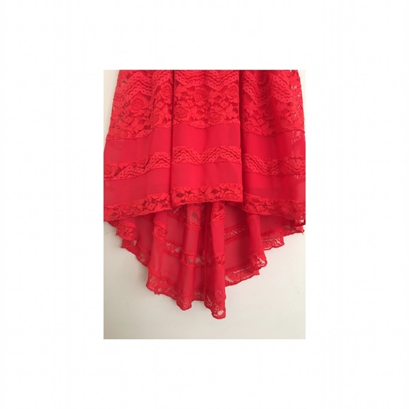 The Orange/Red Lace Dress - Picture 3 of 4